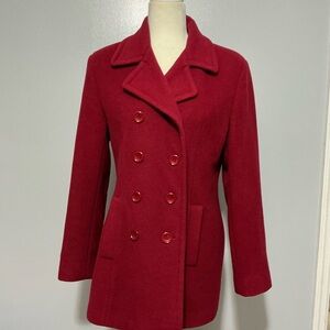 Halston Heritage Women's Red Peacoat size 8